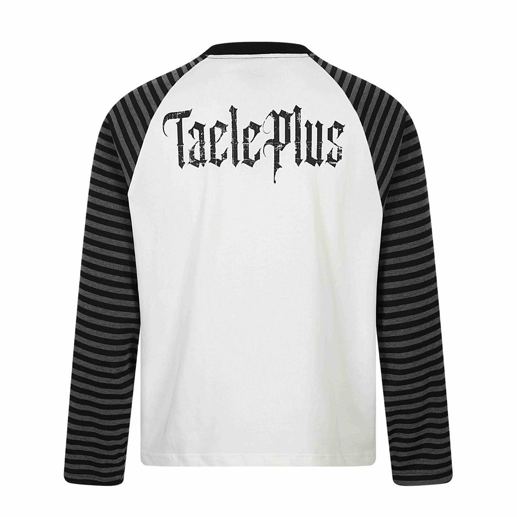 Gothic Dark Scythe Subculture Shoulder Seam Stripe Long Sleeve T-Shirt