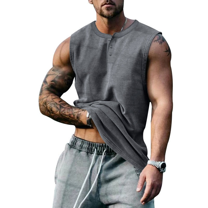 Button-Up Sleeveless Basketball Tank