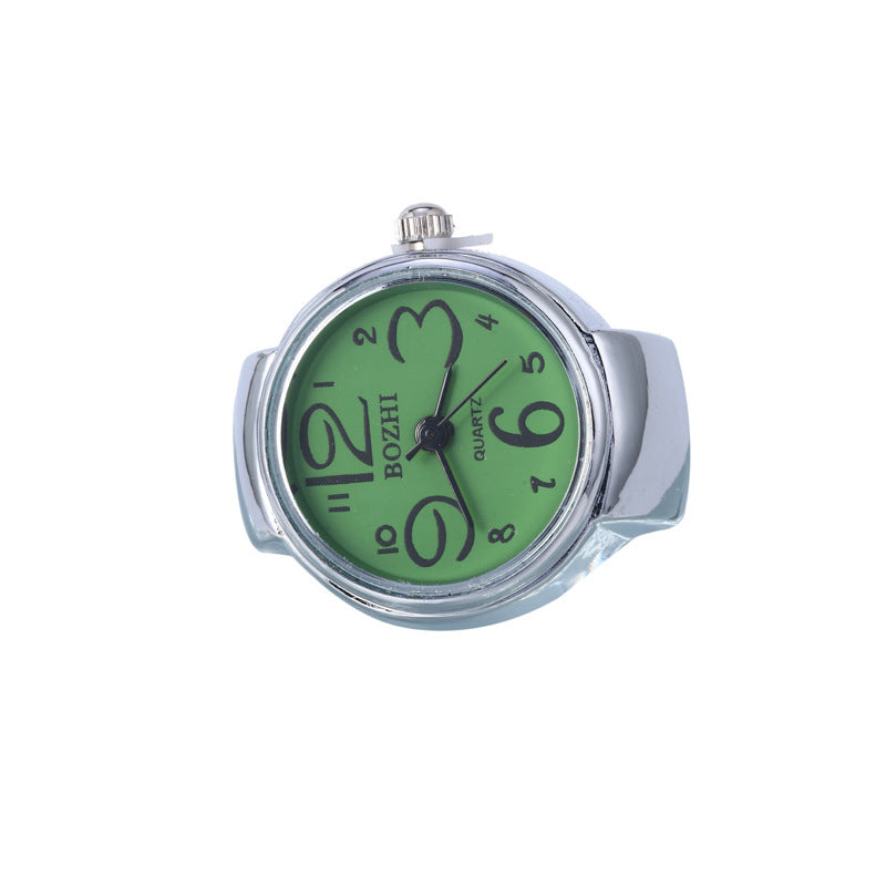 Fashionable Silver Flower Ring Watch with Large Numbers, Stylish and Unique Decorative Watch for Students, Wholesale