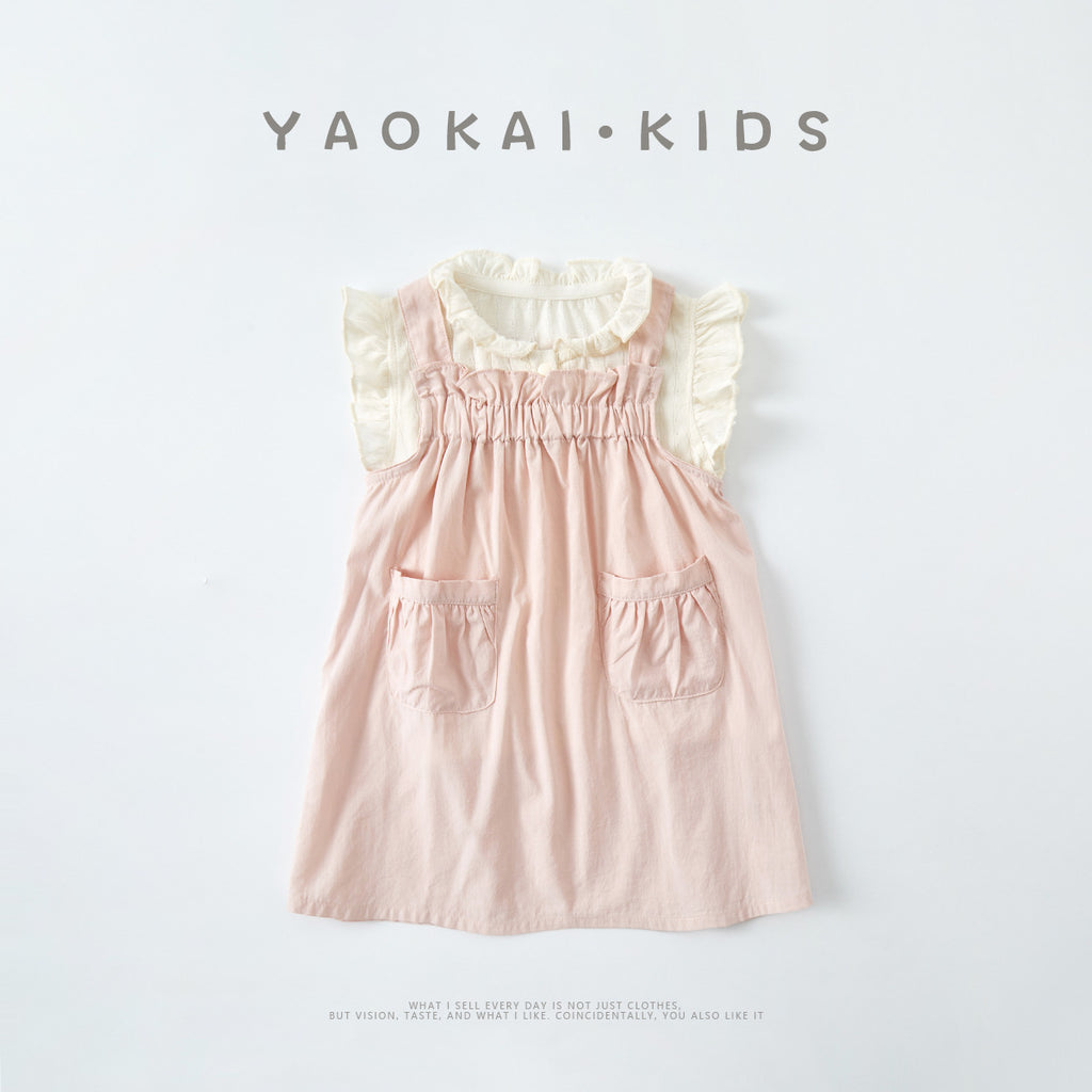 Pocket Overall Dress Set Summer Sleeveless Top and Skirt Two-Piece Outfit
