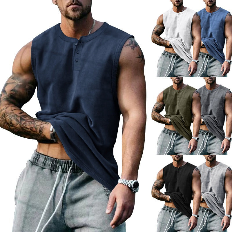 Button-Up Sleeveless Basketball Tank