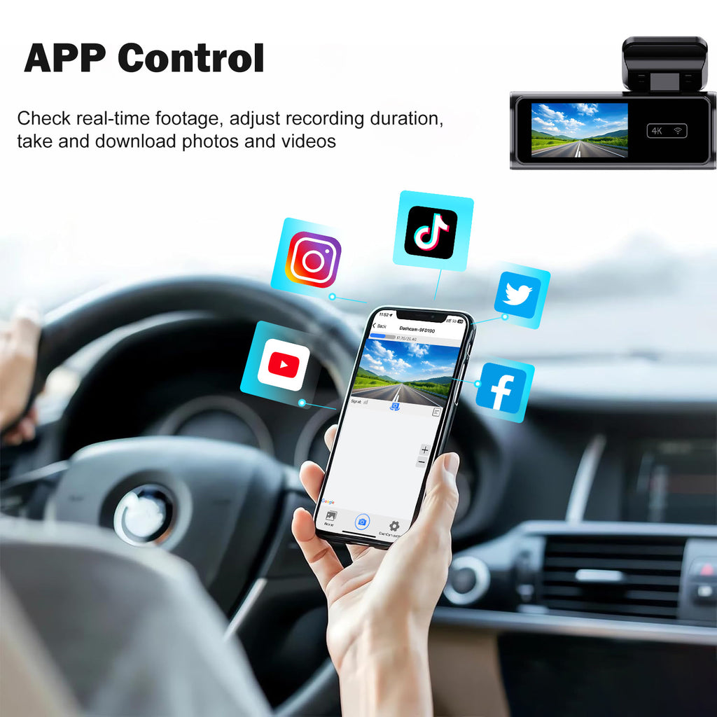 Mobile Internet WIFI version CAR DVR 1.97 inch driving recorder 4K high-definition dual recording parking