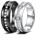 8mm zircon-set tungsten steel ring