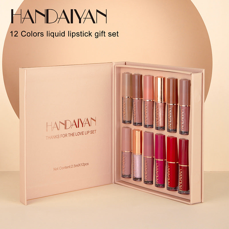 HANDAIYAN 12-Color Liquid Lipstick Set