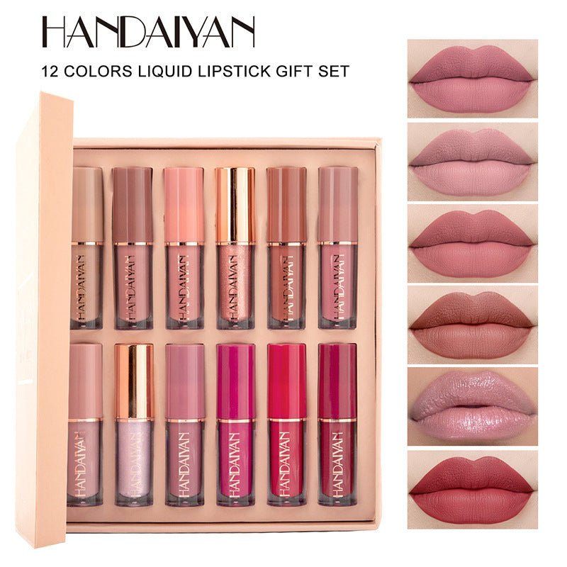 HANDAIYAN 12-Color Liquid Lipstick Set