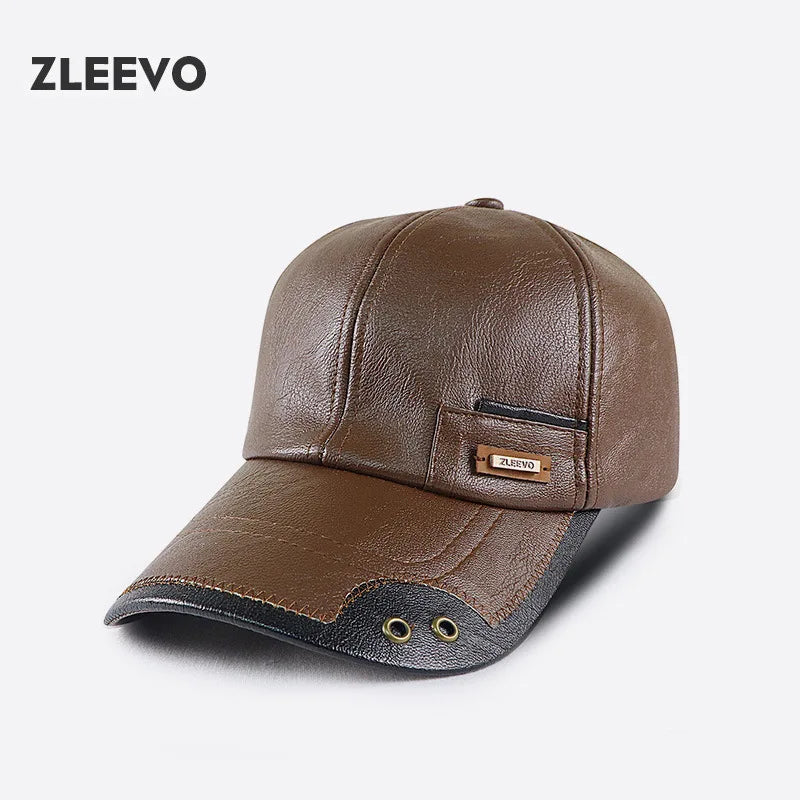 PU Leather Stitched Baseball Cap