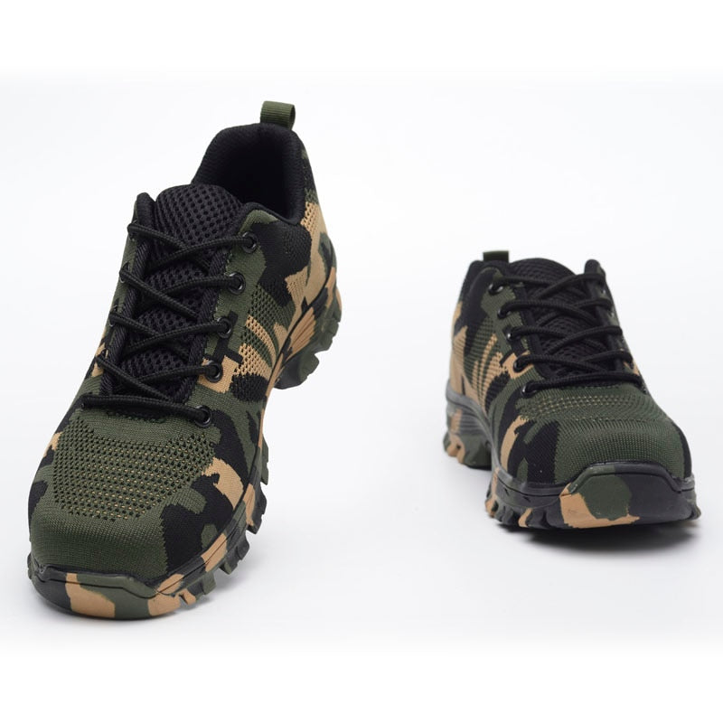 Steel Toe Safety Boots Outdoor Breathable Safety Shoes For Men Puncture-Proof Workers Sneakers