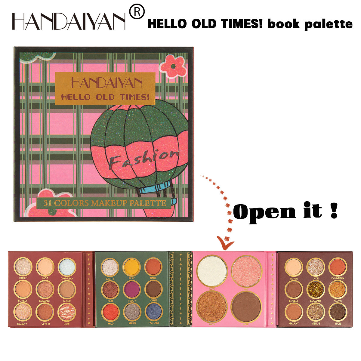 HANDAIYAN 31-Color Eyeshadow, Blush & Highlighter Makeup Set
