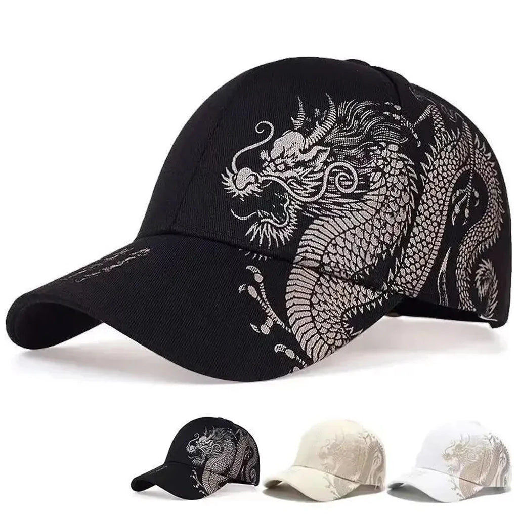 Chinese Dragon Print Baseball Cap
