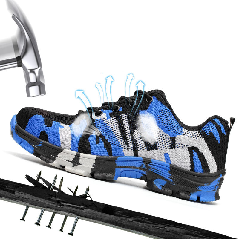 Steel Toe Safety Boots Outdoor Breathable Safety Shoes For Men Puncture-Proof Workers Sneakers