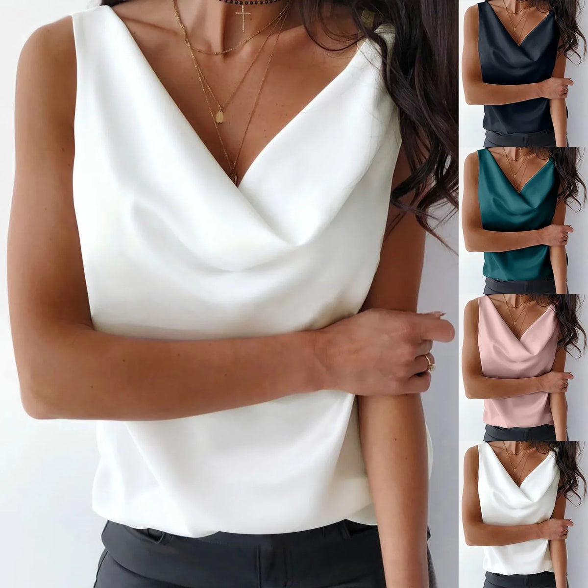Satin Cowl Neck Camisole