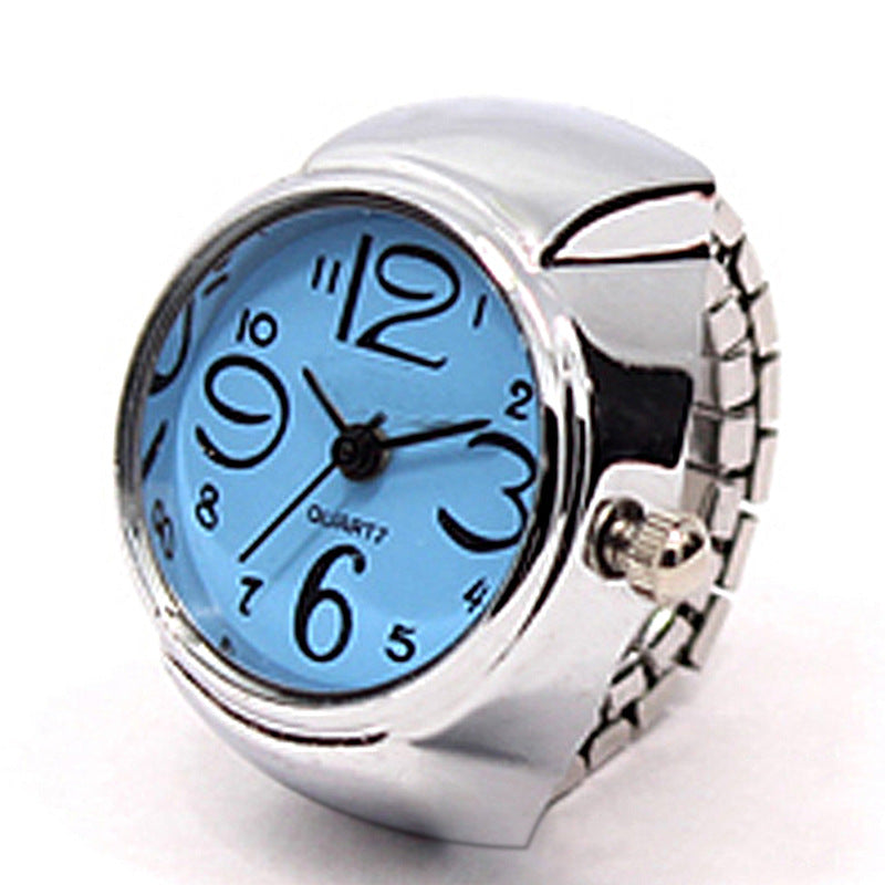Fashionable Silver Flower Ring Watch with Large Numbers, Stylish and Unique Decorative Watch for Students, Wholesale