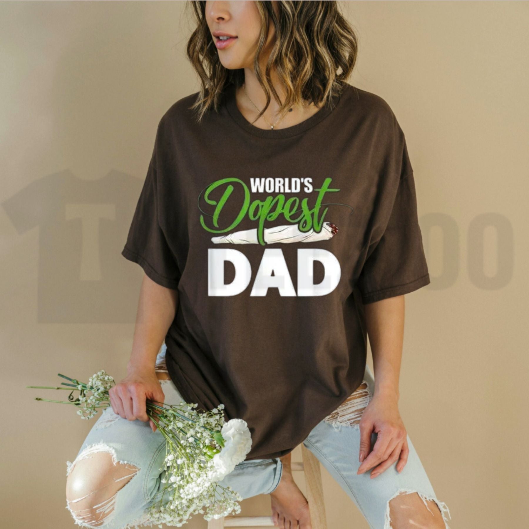 World's Dopest Dad Funny Father's Day Cannabis Hypebeast Graphic T-Shirt