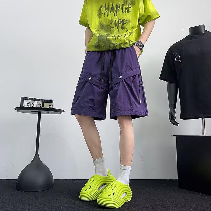 Purple Loose Beach Shorts