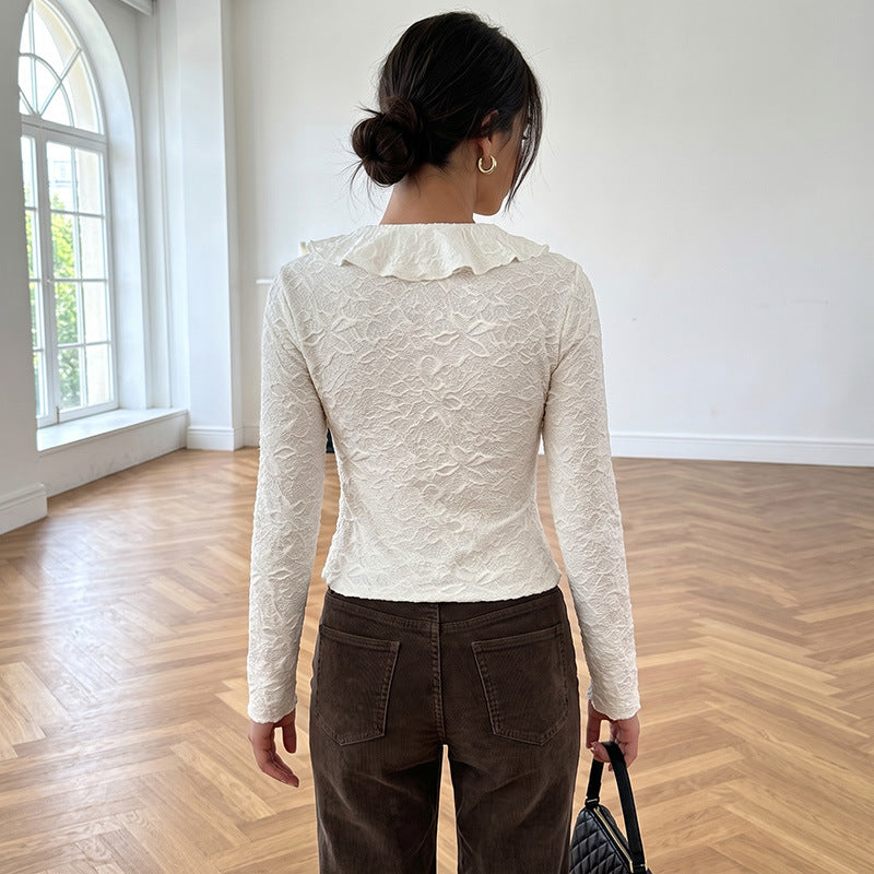 V-Neck Lettuce Edge Slim Tee