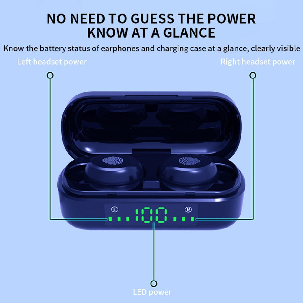 m8 Touch Digital Display Bluetooth Headset Binaural Bluetooth Headset With Charging Compartment Bluetooth Headset