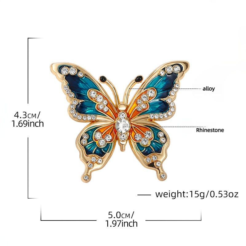 Enamel painted butterfly brooch