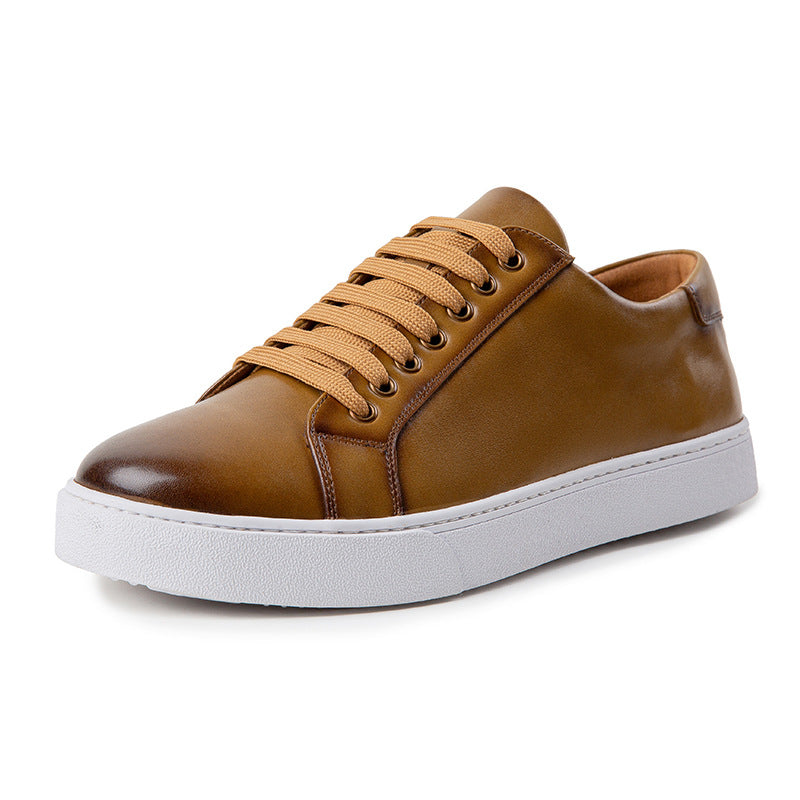 Extra Large Size Faded Retro Skate Shoes Casual White Shoes British Style Men's Shoes