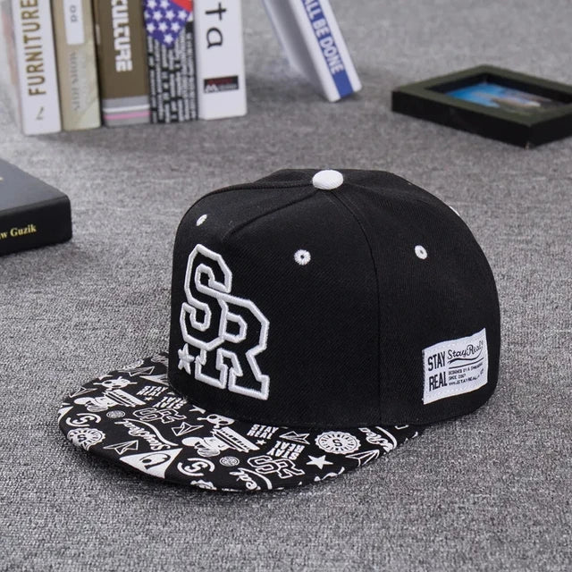 SR Embroidered Flat Brim Cap