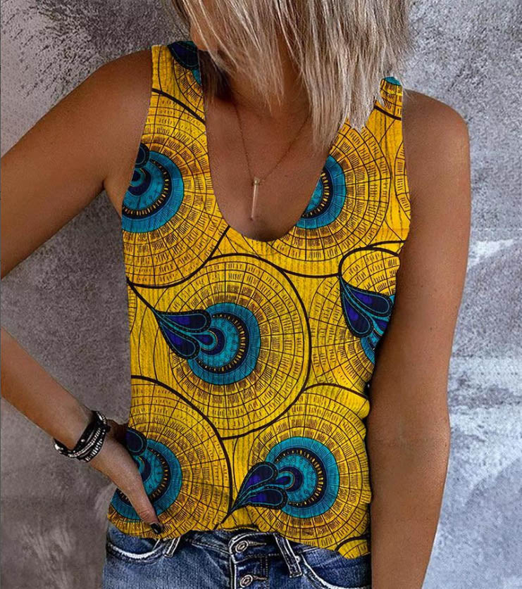 Hot Stamped Sleeveless Top