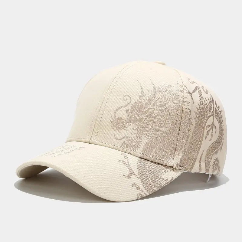 Chinese Dragon Print Baseball Cap