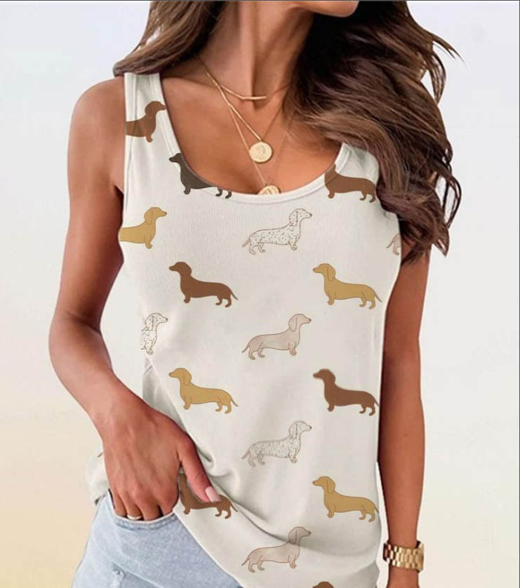 Hot Stamped Sleeveless Top