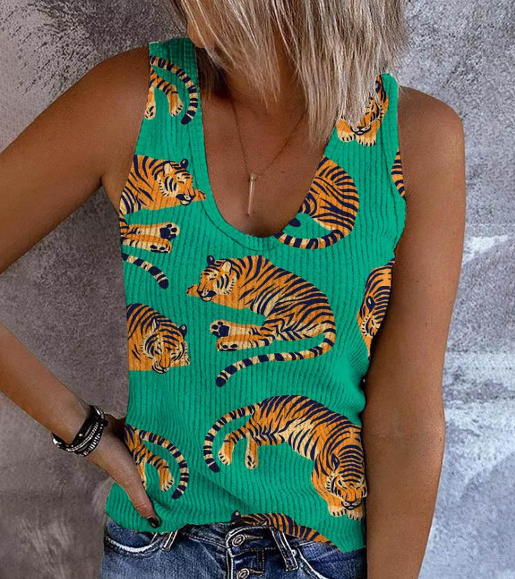 Hot Stamped Sleeveless Top