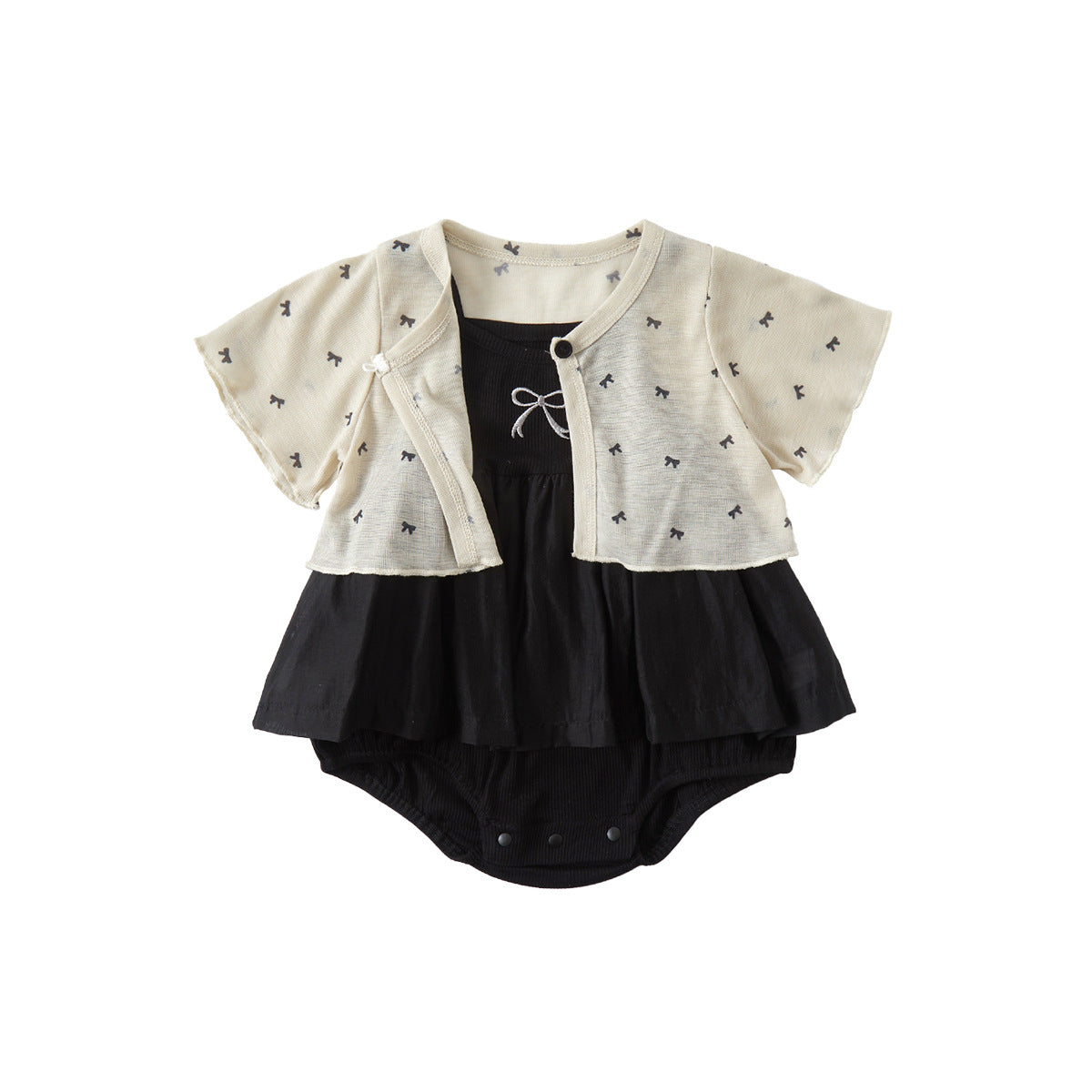 Outfit Lightweight Outerwear and Sleeveless Bodysuit Dress Two-Piece Set