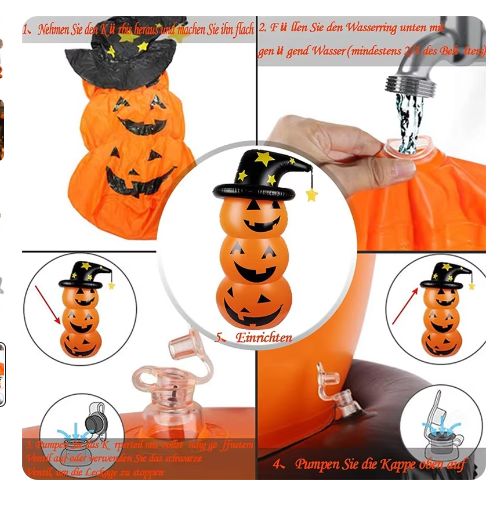 Halloween Pumpkin Head Tumbler Inflatable Standing Ghost Garden Ornaments Holiday Party Decoration Props