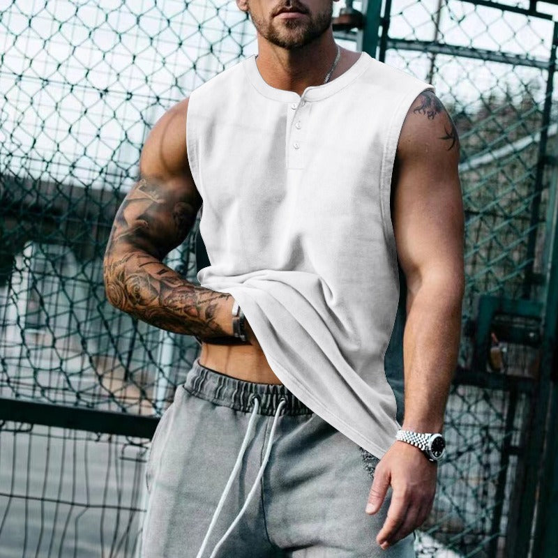 Button-Up Sleeveless Basketball Tank