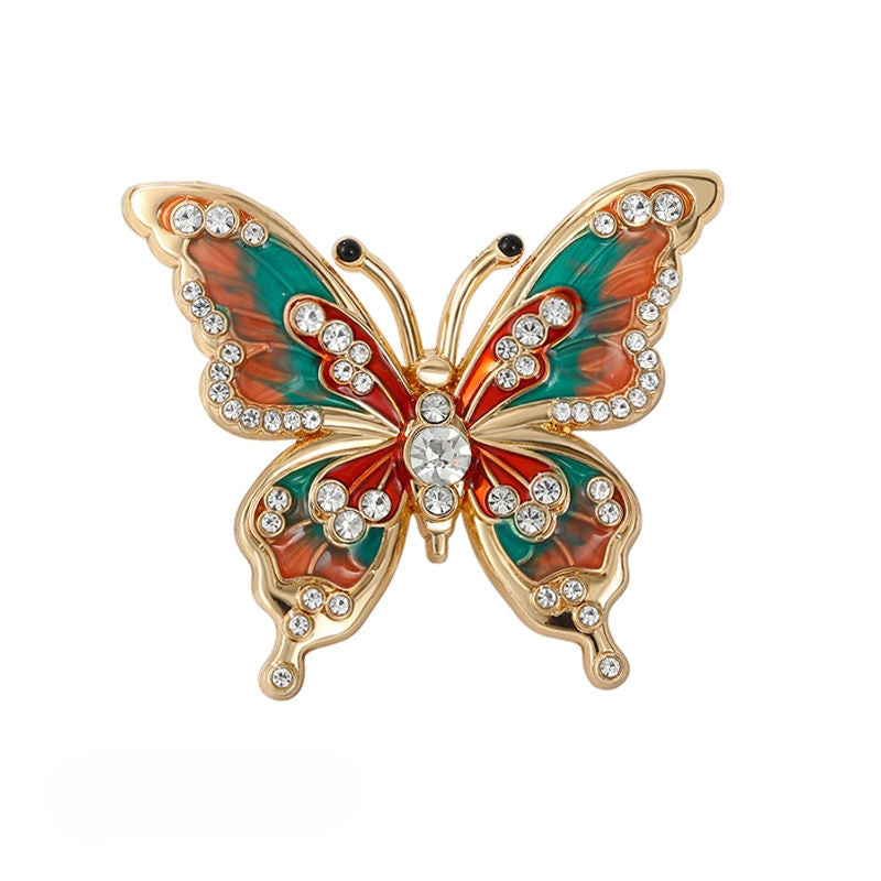 Enamel painted butterfly brooch