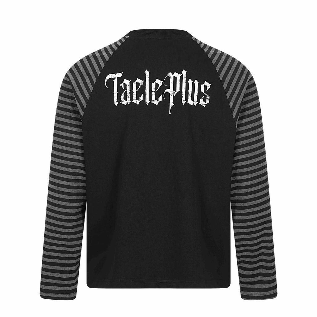 Gothic Dark Scythe Subculture Shoulder Seam Stripe Long Sleeve T-Shirt