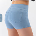 Spring/Summer New High Waist and Hip Lifting Yoga Cowboy Shorts for Women, High Elasticity, Slimming and Abdominal Compression, Sports Outerwear, Fitness Three Part Pants