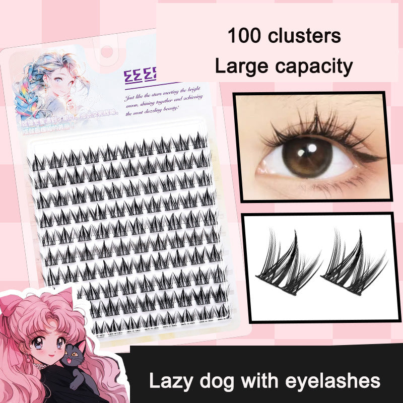 Sunflower Comics Pure Desire Eyelash Simulation Natural Thickening Large Segmented Trilogy False Eyelash Laziness
