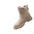 Winter women's boots with thick and warm cotton shoes and fur integrated in the middle tube and velvet