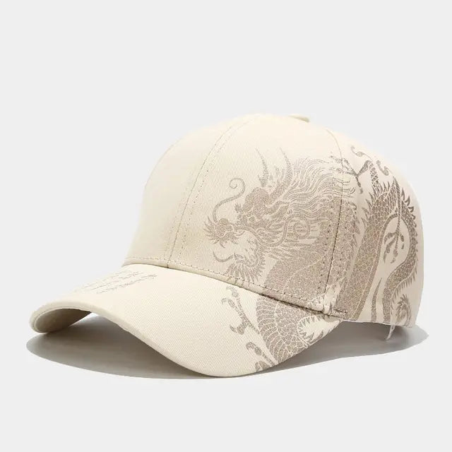 Chinese Dragon Print Baseball Cap