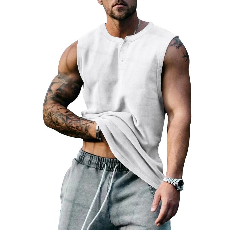 Button-Up Sleeveless Basketball Tank