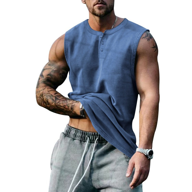 Button-Up Sleeveless Basketball Tank