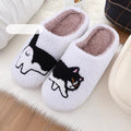 Home plush thick cartoon cow cat cute cotton slippers for women