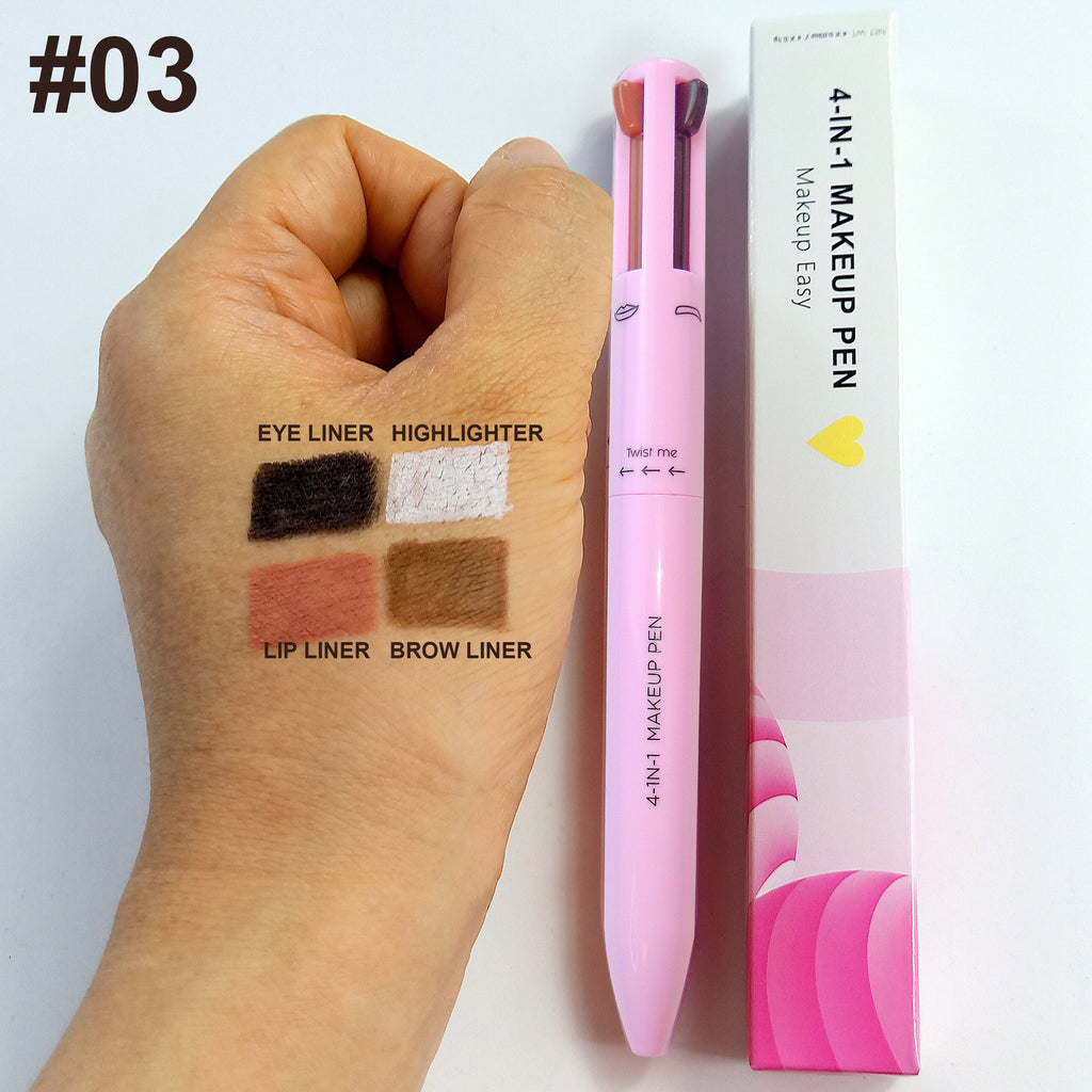 4-in-1 Waterproof Eyebrow Pencil & Eyeliner Highlighter Stick