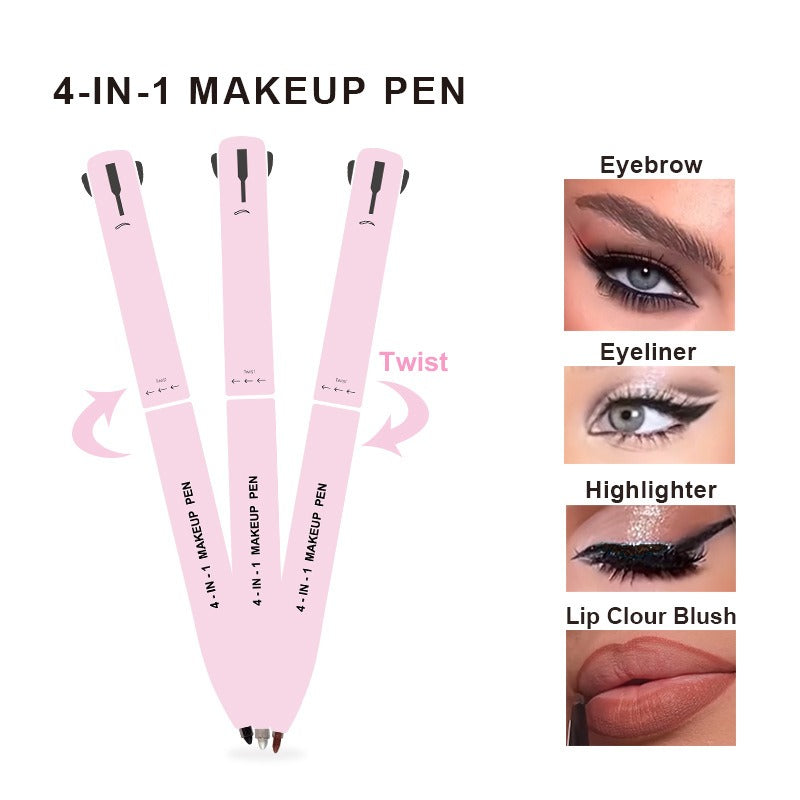 4-in-1 Waterproof Eyebrow Pencil & Eyeliner Highlighter Stick