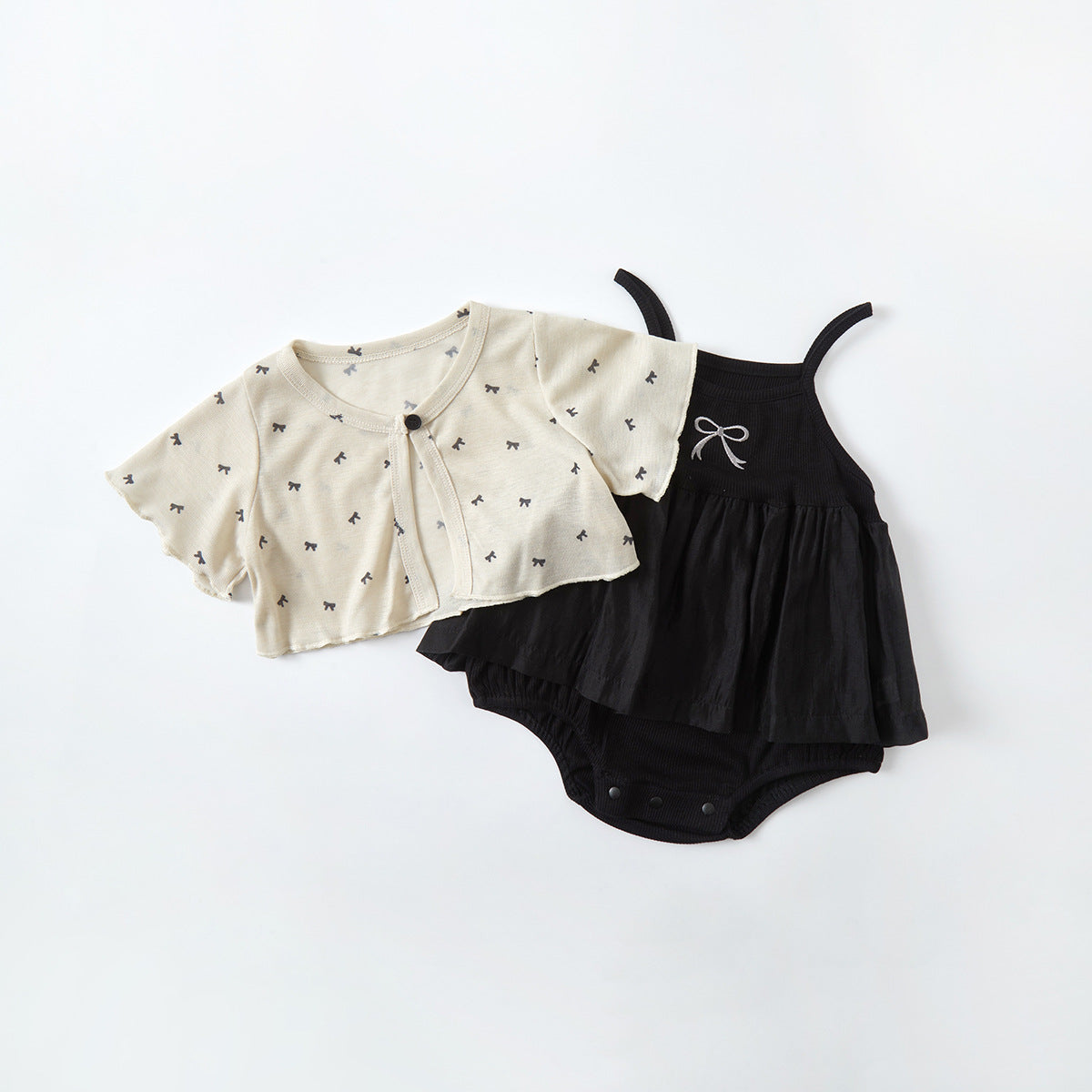 Outfit Lightweight Outerwear and Sleeveless Bodysuit Dress Two-Piece Set