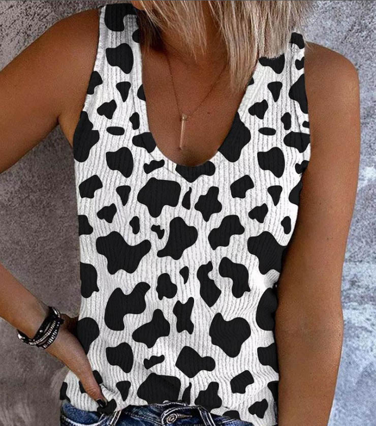 Hot Stamped Sleeveless Top