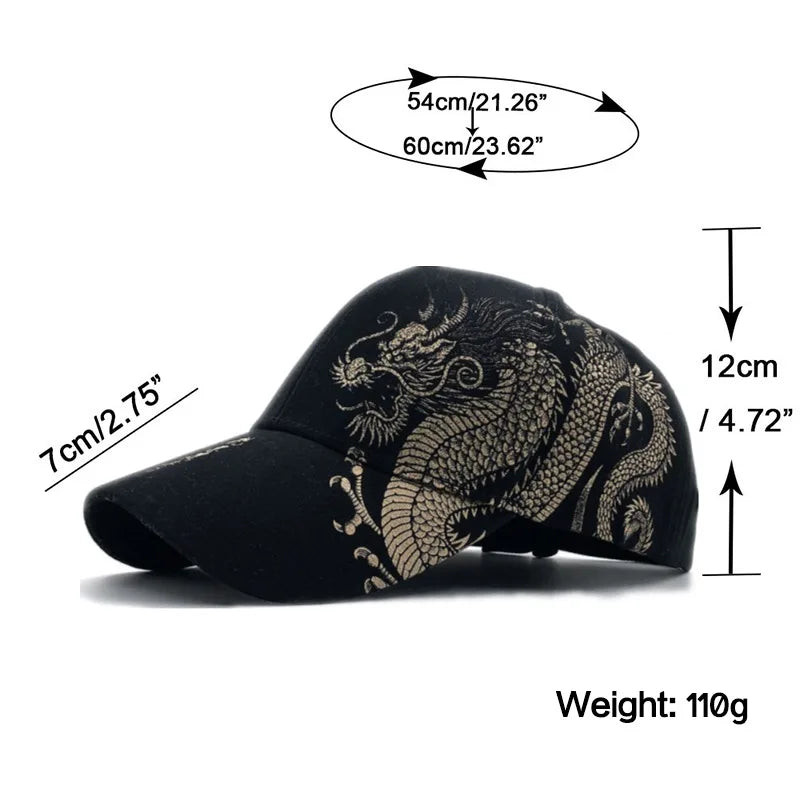 Chinese Dragon Print Baseball Cap