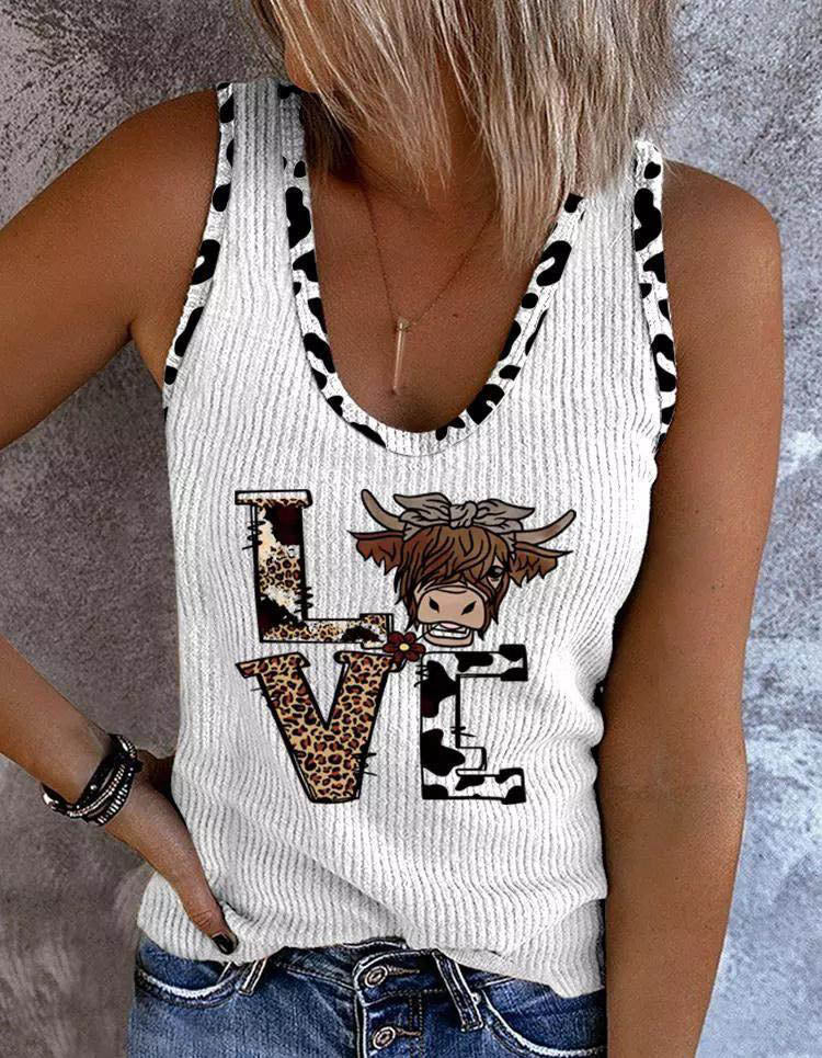 Hot Stamped Sleeveless Top