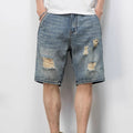 Distressed Denim Shorts Men's Loose Shorts