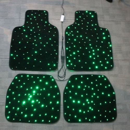 Car Fiber Optic Floor Mats Full Set of 4 Pieces with Starlight Effect