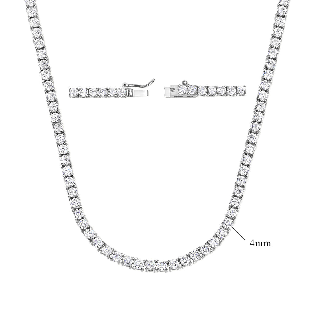 Copper Plated 18K Gold Zirconia Tennis Necklace Fashion Trendy Style Neck Chain