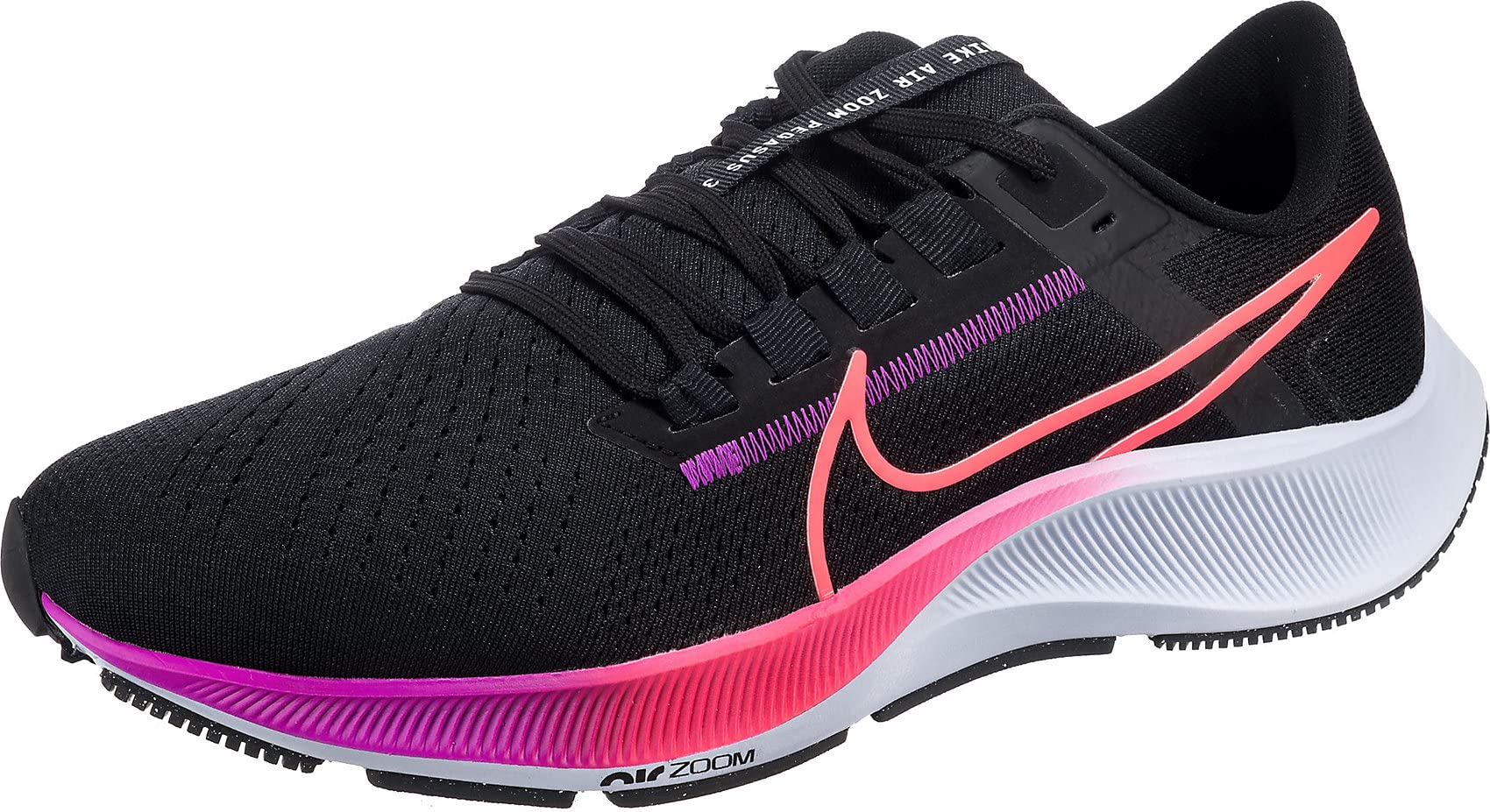 Nike Air Zoom Pegasus 38 Men's Running Sneakers - Black/Crimson - US 9.5