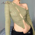 Open-Knit Button-Up Crop Top